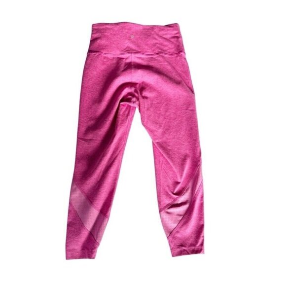 Peloton Women's Sz XS  Drive and Recover High Rise Mesh Capri Heathered Pink - Picture 2 of 8